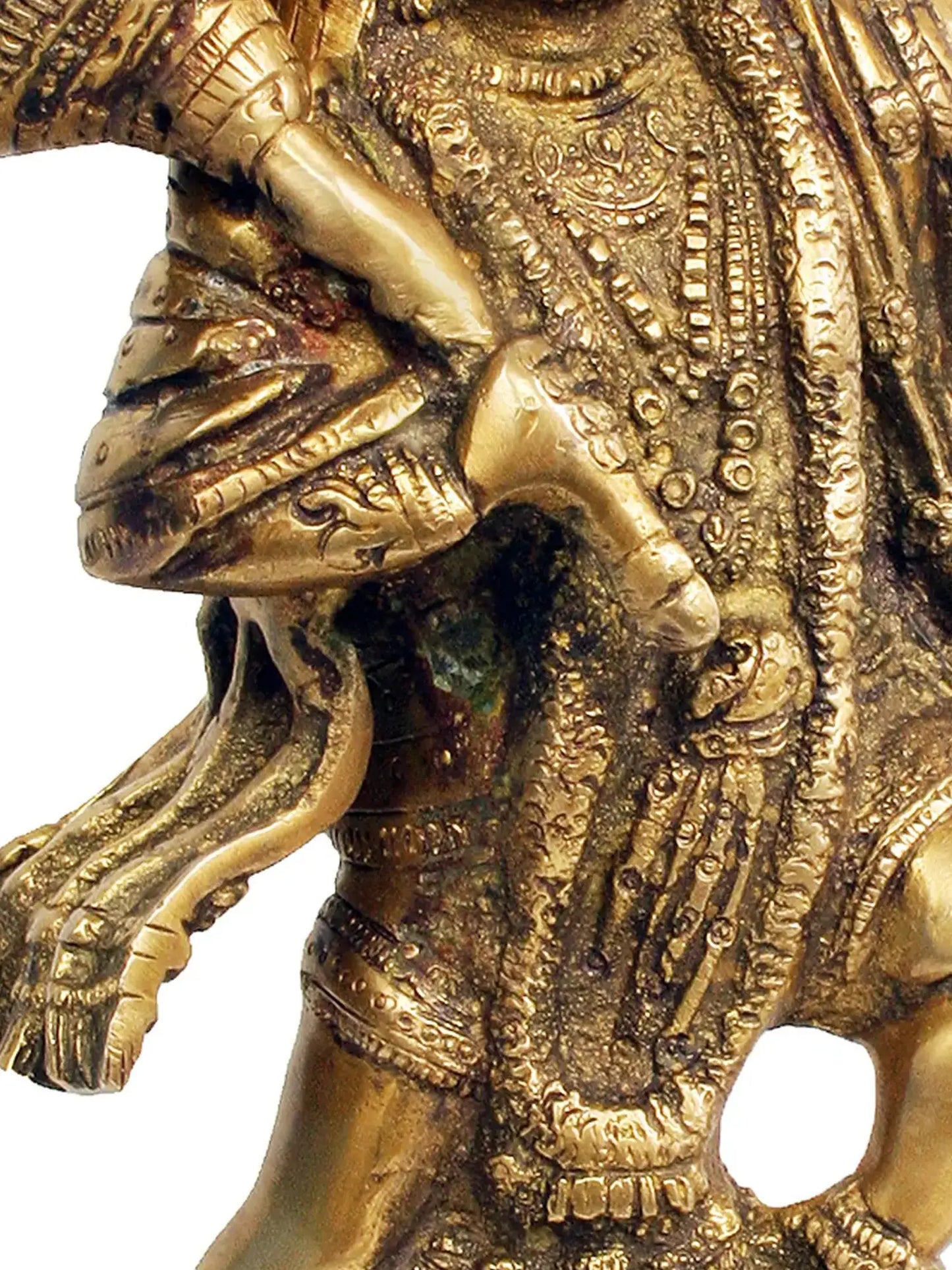 ब्रासौड़ा® वीर हनुमान संजीवनी पर्वत ले जाते हुए | शुद्ध पीतल की मूर्ति | ऊँचाई 10.5 इंच और वज़न 3.68 किग्रा