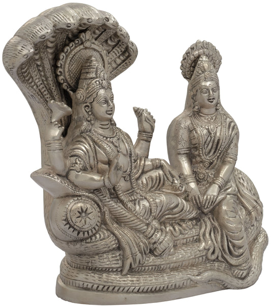 Brassaura® Lord Vishnu & Goddess Lakshmi on Sheshnag | Height 8.7 Inches & Weight 3.30 kgs
