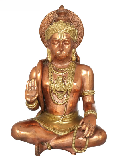 Brassaura® Lord Hanuman in Abhaya Mudra | Brass Sculpture | Height 11 Inches & Weight 4.80 kgs