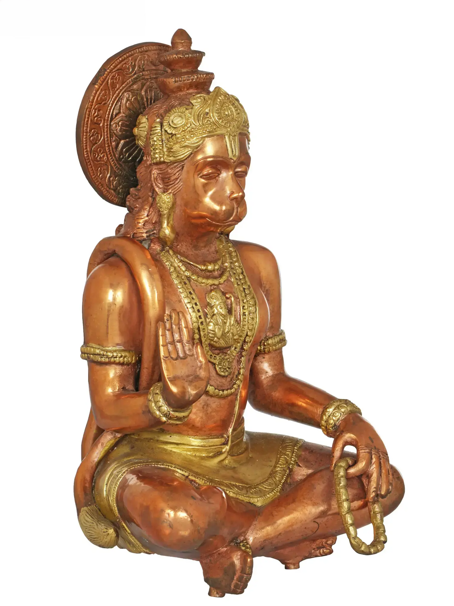Brassaura® Lord Hanuman in Abhaya Mudra | Brass Sculpture | Height 11 Inches & Weight 4.80 kgs