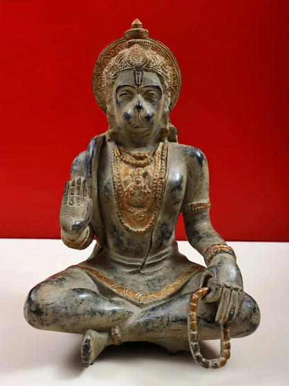 Brassaura® Lord Hanuman in Abhaya Mudra | Brass Sculpture | Height 11 Inches & Weight 4.80 kgs