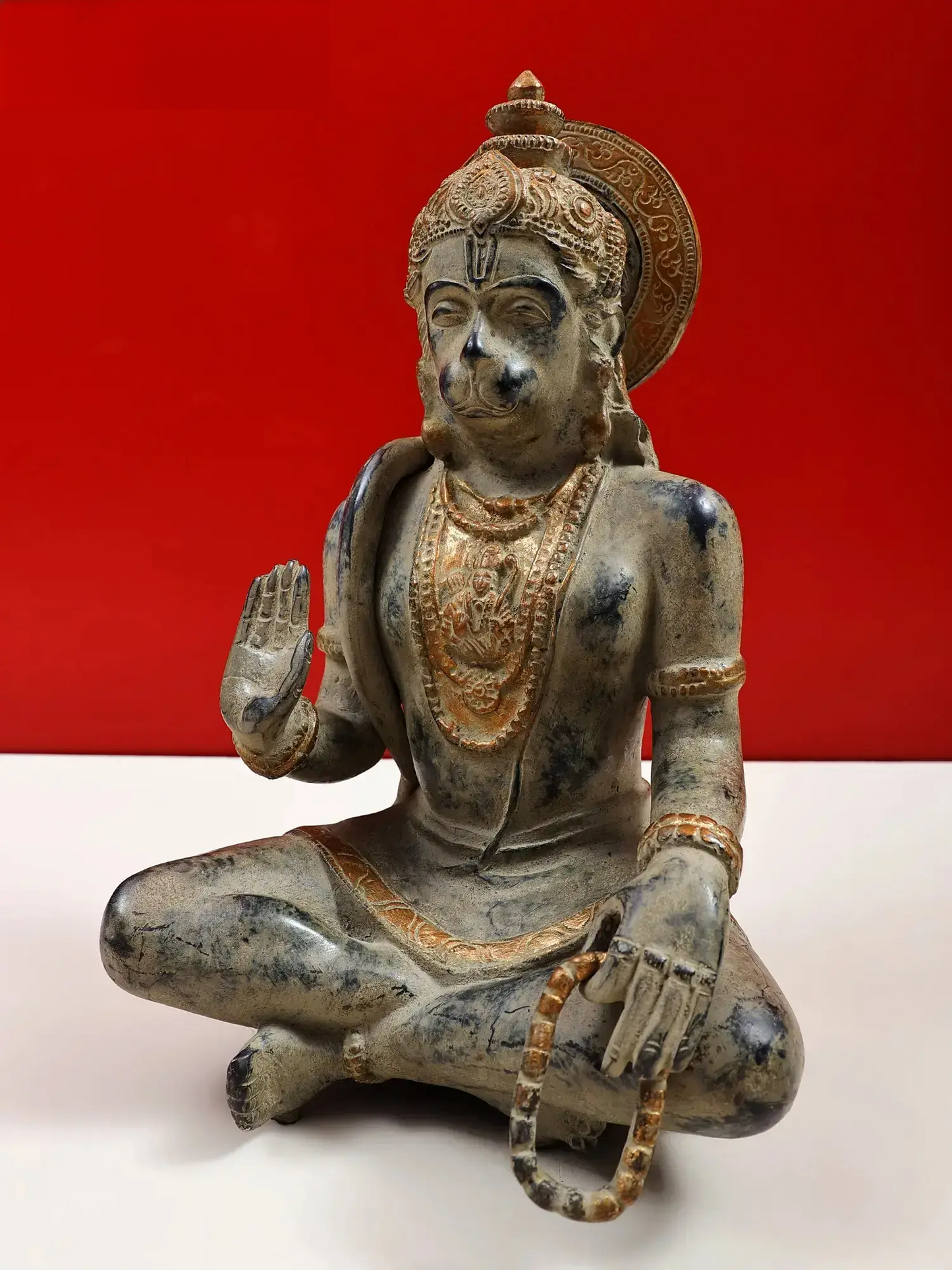 Brassaura® Lord Hanuman in Abhaya Mudra | Brass Sculpture | Height 11 Inches & Weight 4.80 kgs