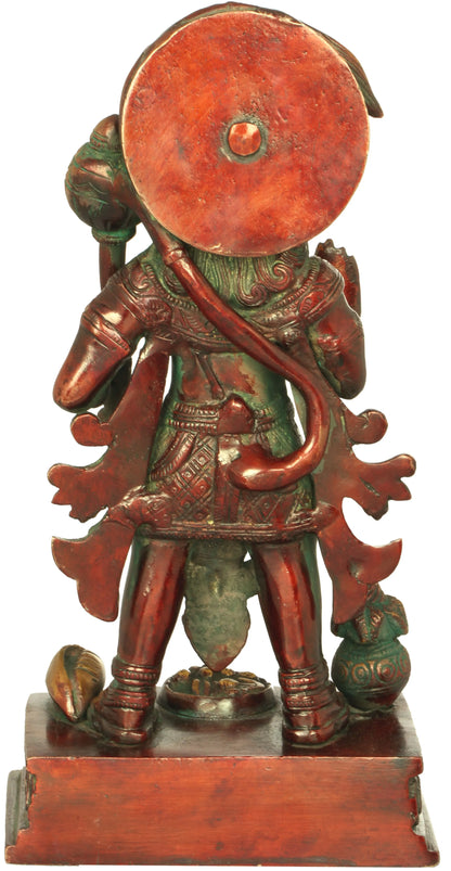 ब्रासौर® पंचमुखी हनुमान आइडल | एंटीक फ़िनिश के साथ पीतल की मूर्ति | ऊँचाई 10 इंच और वज़न 2.5 किलोग्राम