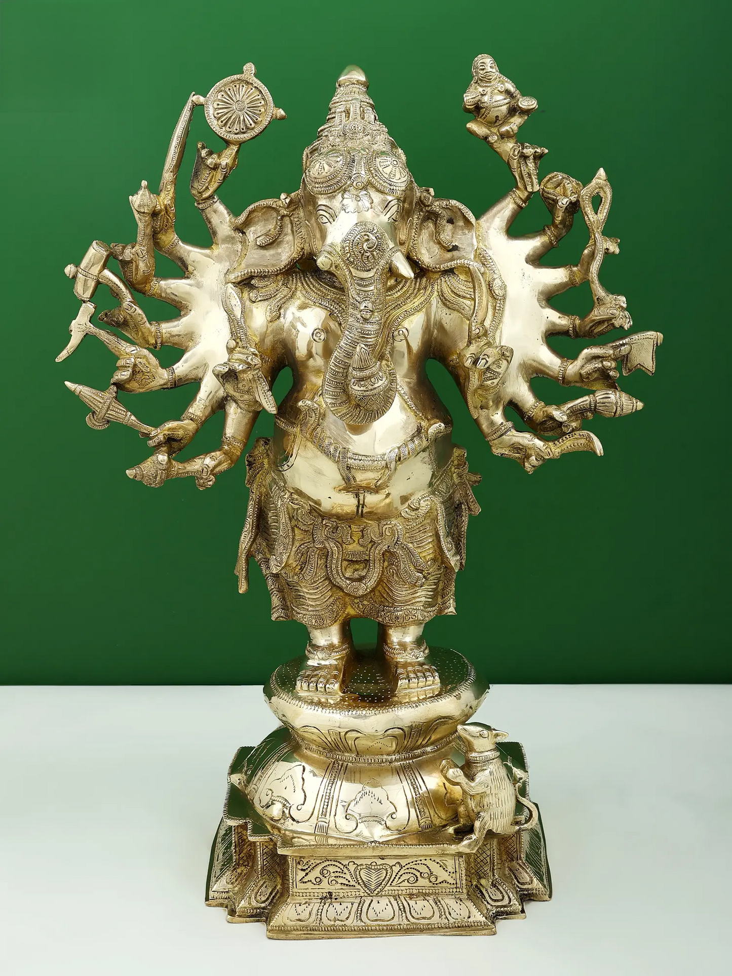 Brassaura™ Brass Ganesha Statue | Height 23 Inches & Weight 18.30 kgs