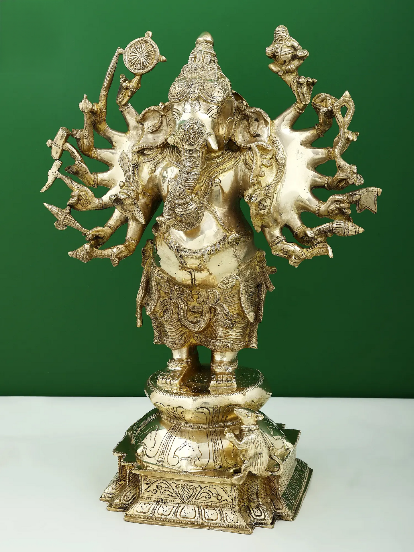 Brassaura™ Brass Ganesha Statue | Height 23 Inches & Weight 18.30 kgs