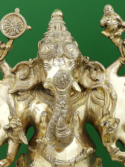 Brassaura™ Brass Ganesha Statue | Height 23 Inches & Weight 18.30 kgs