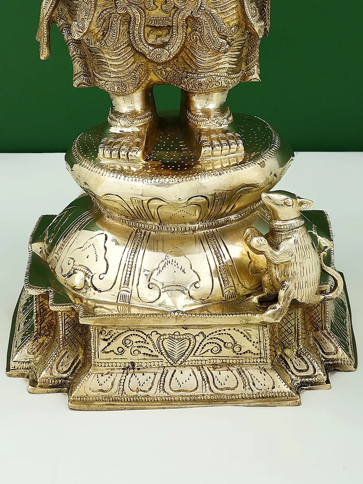 Brassaura™ Brass Ganesha Statue | Height 23 Inches & Weight 18.30 kgs