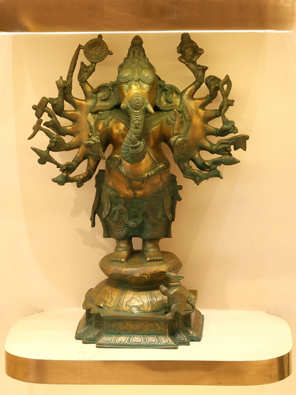 Brassaura™ Brass Ganesha Statue | Height 23 Inches & Weight 18.30 kgs