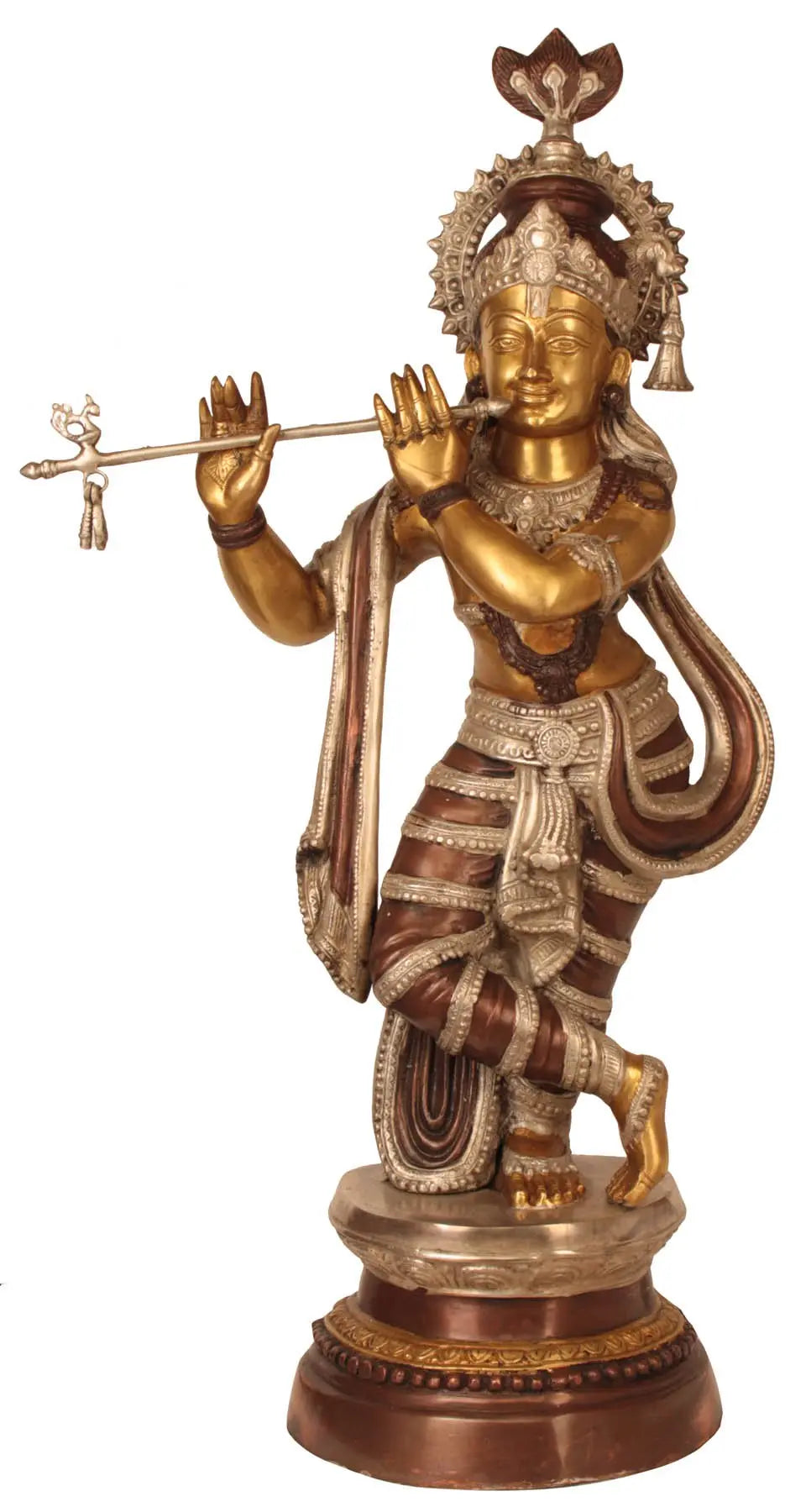 Brassaura® Brass Krishna Statue | Height 36.02 Inches & Weight 22.10 kg