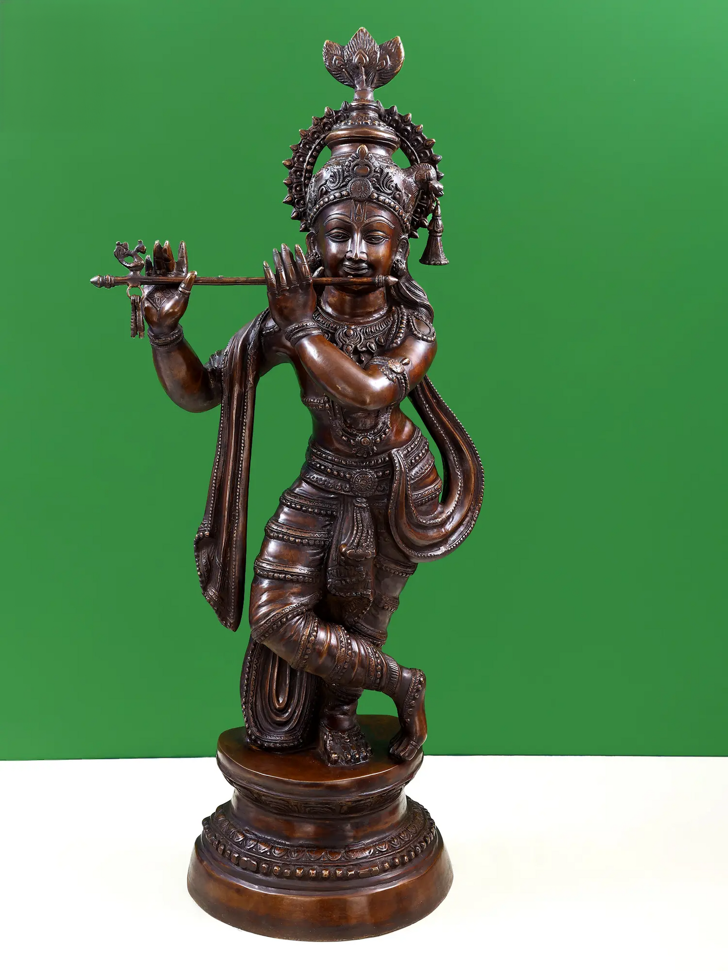 Brassaura® Brass Krishna Statue | Height 36 Inches & Weight 22.10 kg