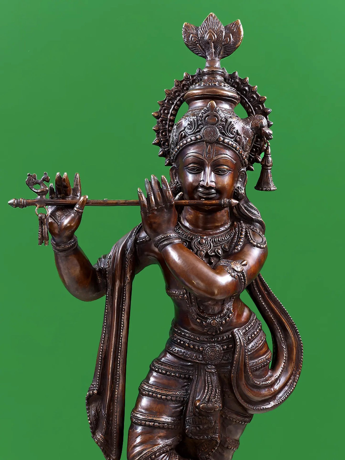 Brassaura® Brass Krishna Statue | Height 36 Inches & Weight 22.10 kg