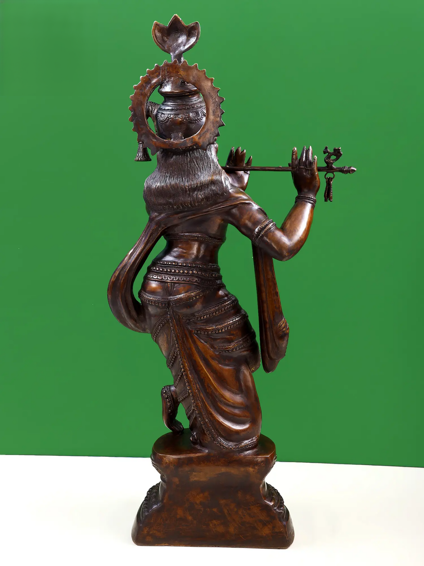 Brassaura® Brass Krishna Statue | Height 36 Inches & Weight 22.10 kg