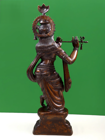 Brassaura® Brass Krishna Statue | Height 36 Inches & Weight 22.10 kg