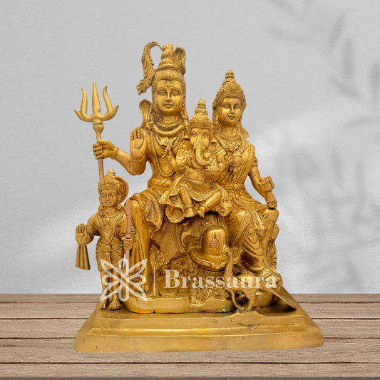 Brass Big Shiv Pariwar Idol for Home and Decor Weight 14.55 Kg Height 38 cm