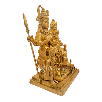 Brass Big Shiv Pariwar Idol for Home and Decor Weight 14.55 Kg Height 38 cm
