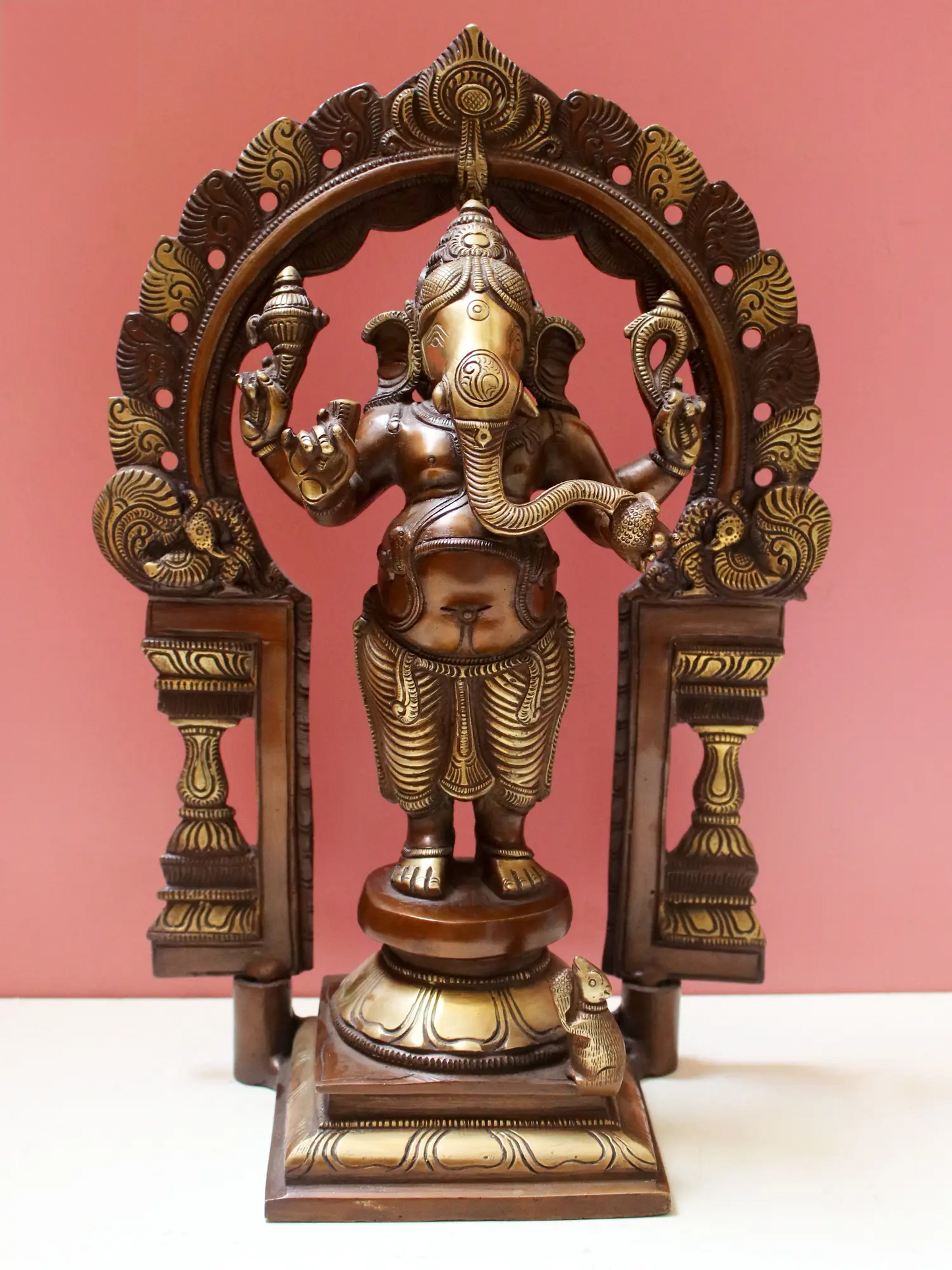 Brassaura™ Standing Lord Ganesha Under Ornate Arch | Height 14 Inches & Weight 5.40 kgs