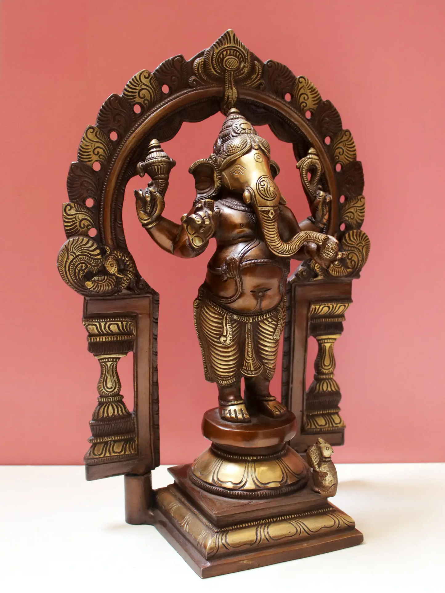 Brassaura™ Standing Lord Ganesha Under Ornate Arch | Height 14 Inches & Weight 5.40 kgs