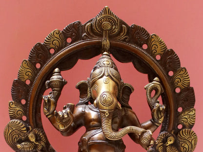 Brassaura™ Standing Lord Ganesha Under Ornate Arch | Height 14 Inches & Weight 5.40 kgs