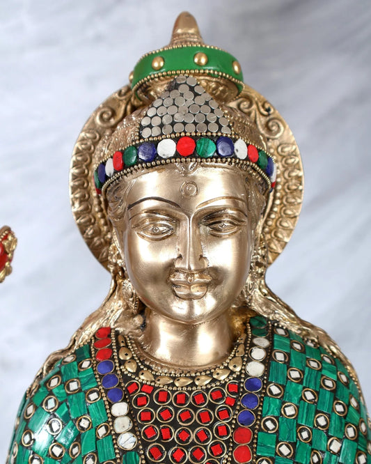 Brassaura® Brass Standing Dhan Lakshmi Murti | Height 25 Inches