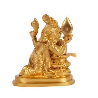 ब्रैसौरा® गणपति ब्रास स्टैच्यू शिव लिंगम को गले लगाते हुए | ऊंचाई 6.5 इंच