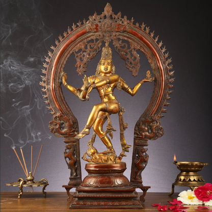 Brassaura™ Pure Brass Handcrafted Nataraja Statue | Height 26 Inches & Weight 18 Kgs