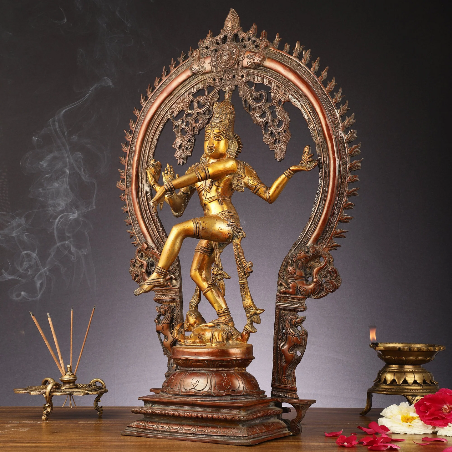 Brassaura™ Pure Brass Handcrafted Nataraja Statue | Height 26 Inches & Weight 18 Kgs