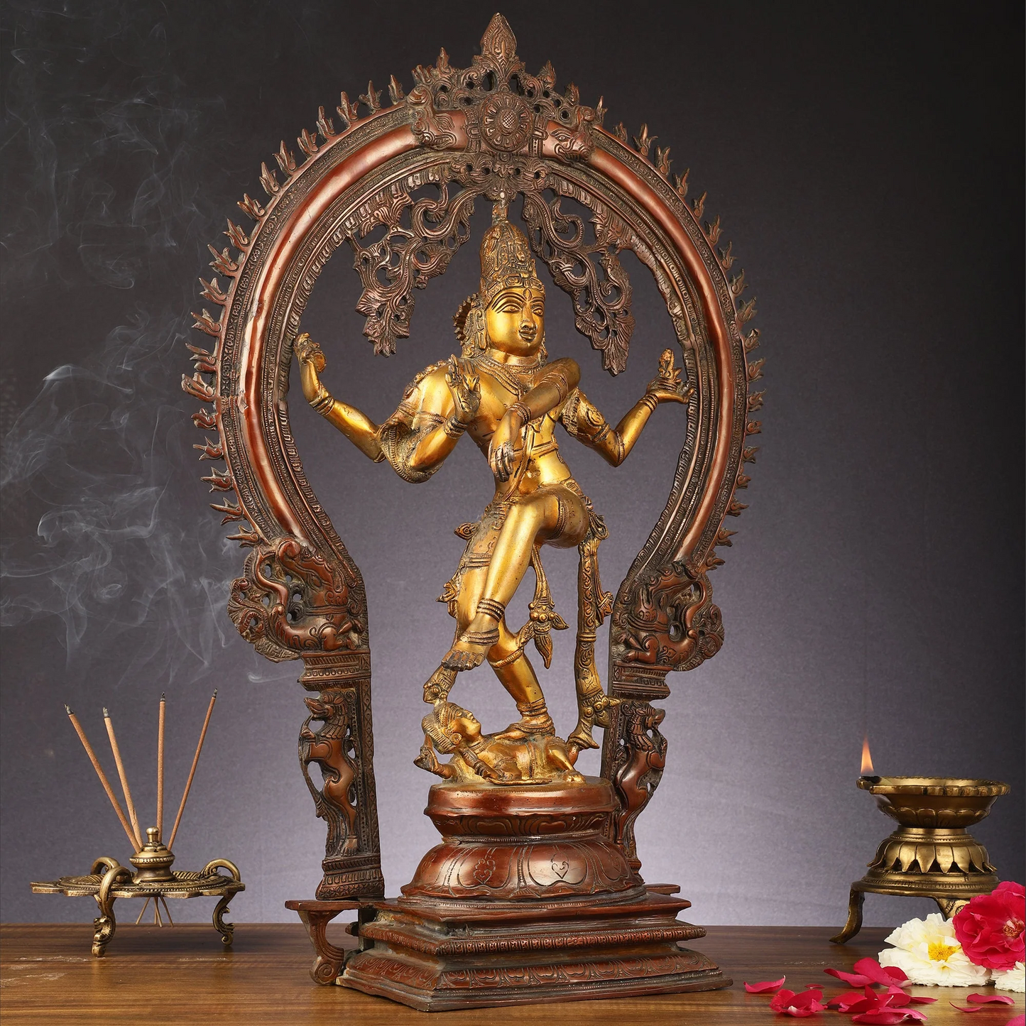 Brassaura™ Pure Brass Handcrafted Nataraja Statue | Height 26 Inches & Weight 18 Kgs