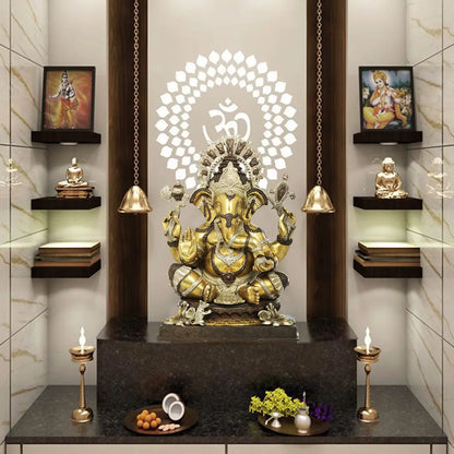 Brassaura™ Divine Seated Ganesha Idol | Height 20 Inches & Weight 22.30 kgs