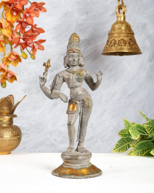 Brassaura® Brass Ardhanarishvara Statue | Height 11.2 Inches