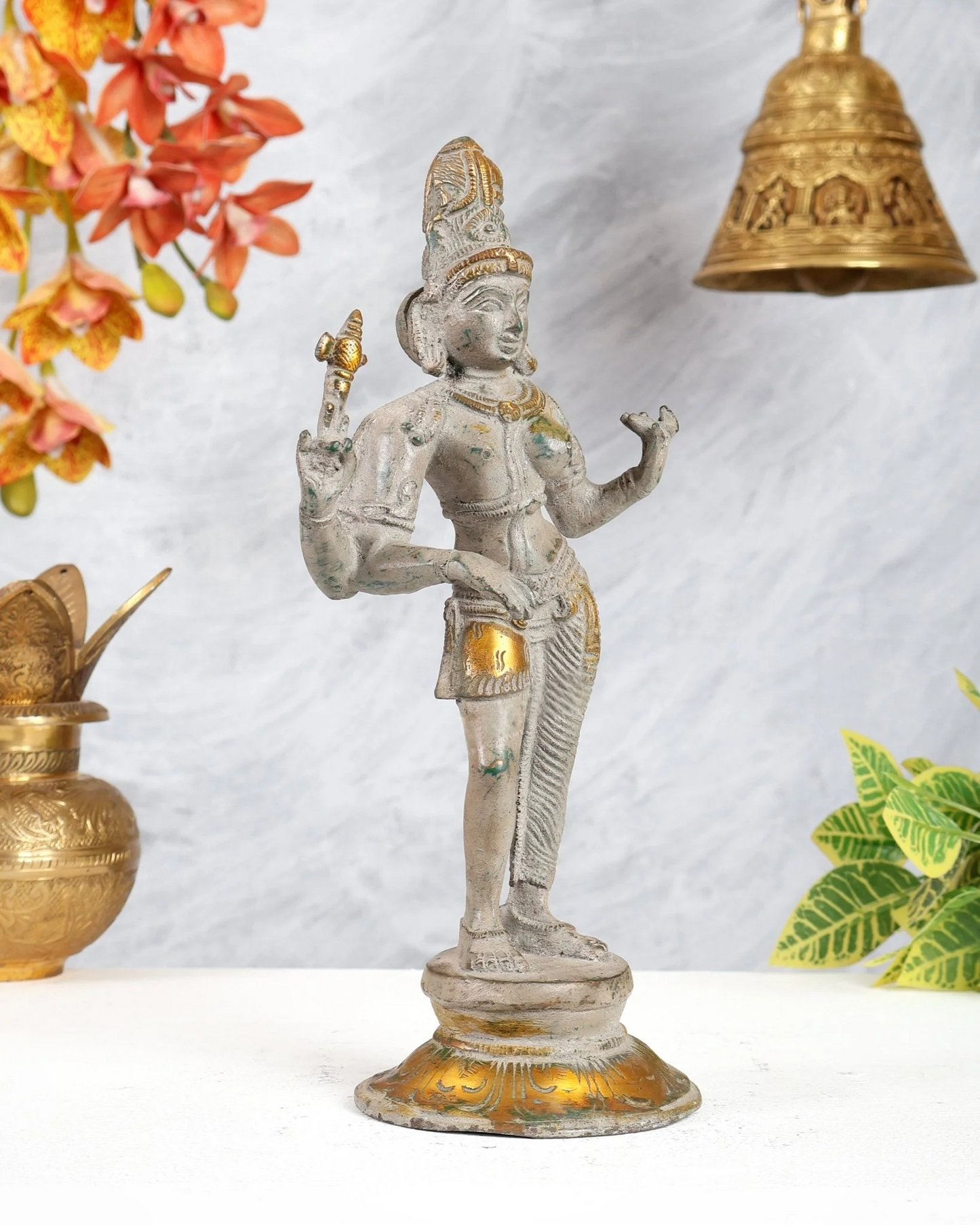 Brassaura® Brass Ardhanarishvara Statue | Height 11.2 Inches