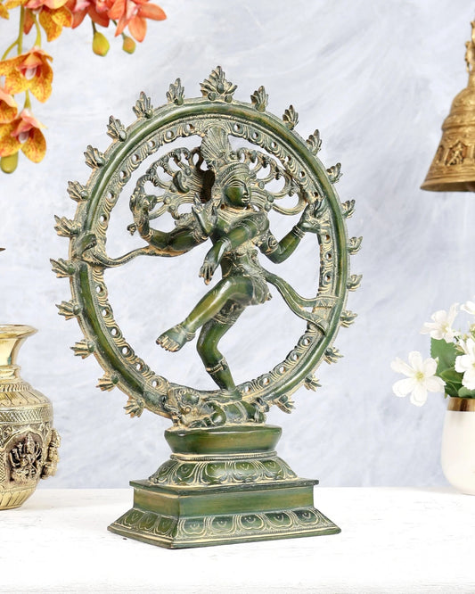 Brassaura® Brass Vintage Nataraja Statue | Height 13.6 Inches