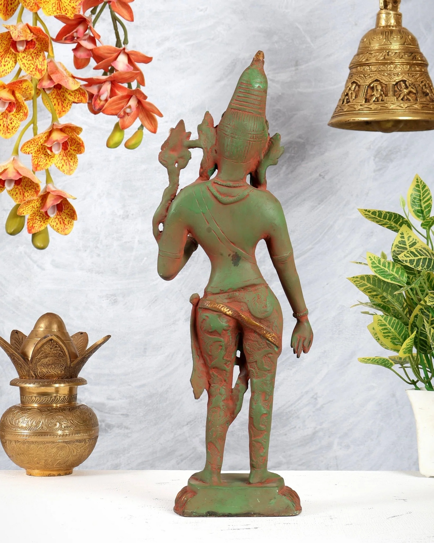 Brassaura® Brass Goddess Green Tara Statue | Height 16.2 Inches