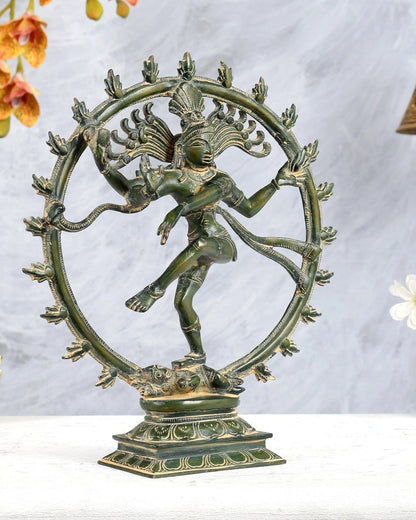 Brassaura® Brass Vintage Nataraja Statue | Height 11.5 Inches