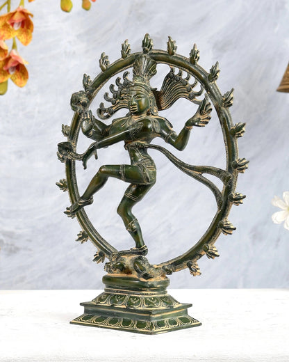 Brassaura® Brass Vintage Nataraja Statue | Height 11.5 Inches