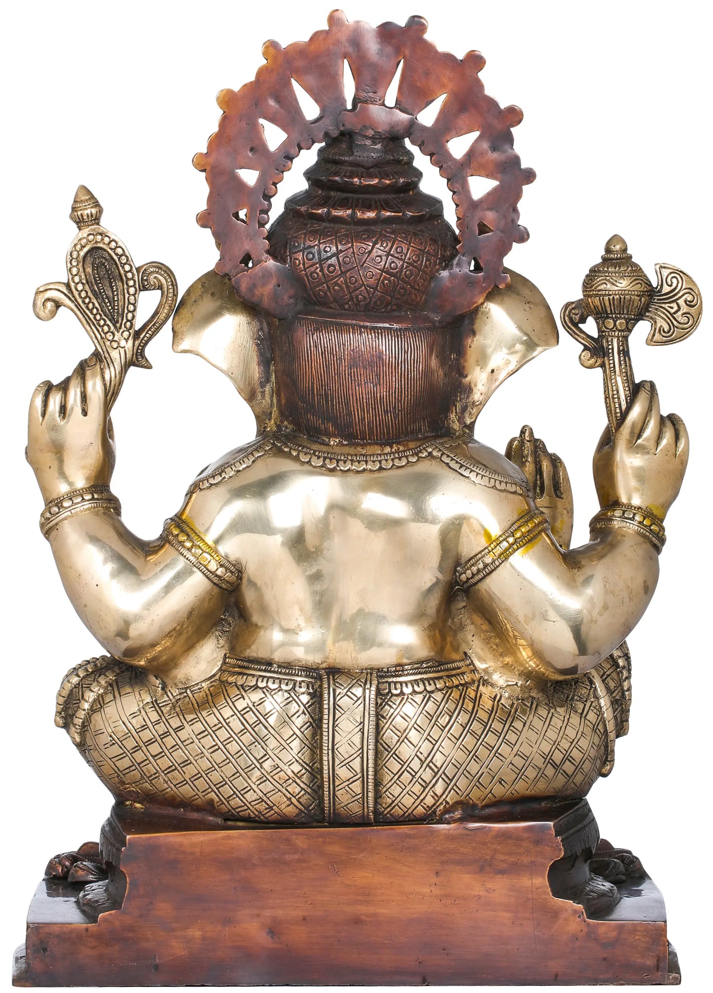 Brassaura® Lord Ganesha with Ornate Crown and Prabhavali | Pure Brass | Height 20 Inches & Weight 22.30 kgs