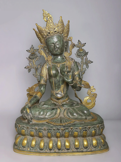 Brassaura® Seated Goddess Tara Brass Statue | Height 34 Inches & Weight 33.30 kgs