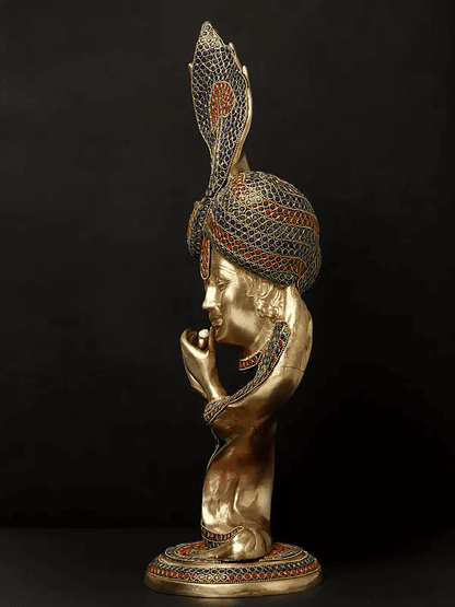 Brassaura™ Lord Krishna Brass Idol | Pure Brass | Height 52 cm & Weight 7.94 Kgs