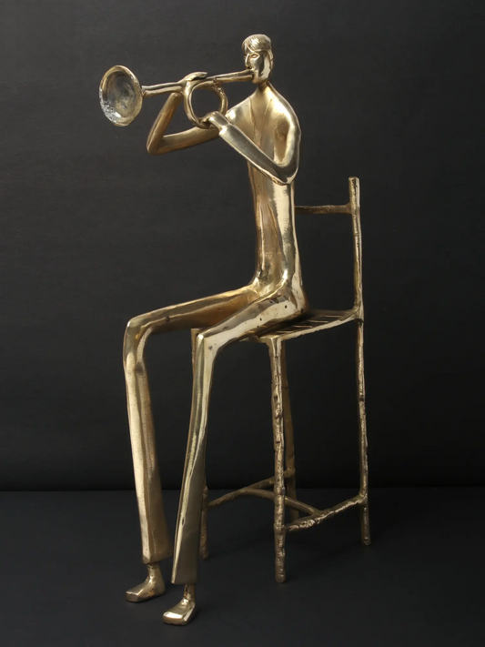Brassaura® Modern Brass Trumpet Player Showpiece | Height 17.9 Inches & Weight 3.60 kgs