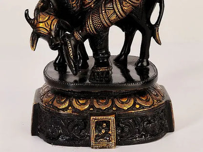 Brassaura® Brass Krishna Nandi Statue | Height 15 Inches & Weight 6.04 kg
