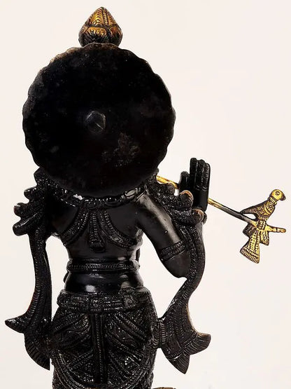 Brassaura® Brass Krishna Nandi Statue | Height 15 Inches & Weight 6.04 kg