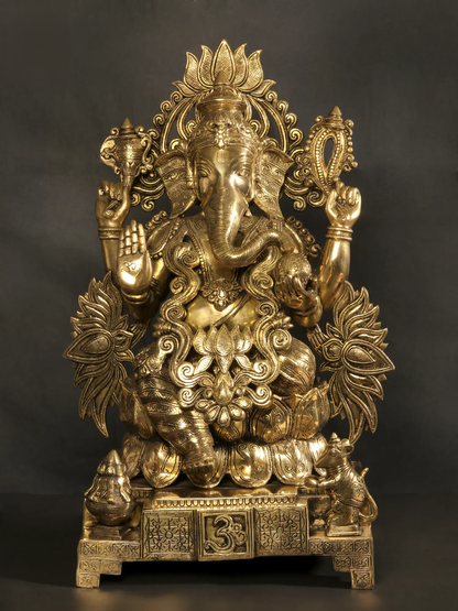 Brassaura™ Brass Ganesha Statue | Height 26 Inches & Weight 33 kgs