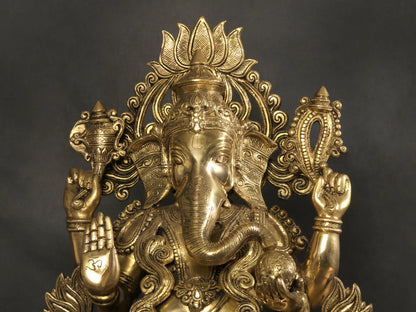 Brassaura™ Brass Ganesha Statue | Height 26 Inches & Weight 33 kgs