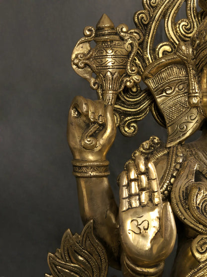Brassaura™ Brass Ganesha Statue | Height 26 Inches & Weight 33 kgs
