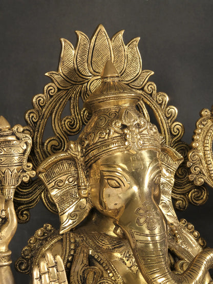 Brassaura™ Brass Ganesha Statue | Height 26 Inches & Weight 33 kgs
