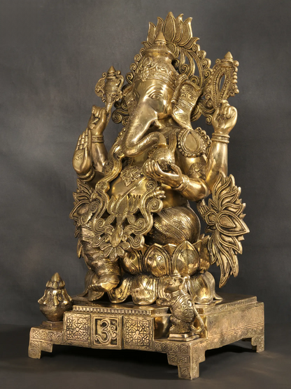 Brassaura™ Brass Ganesha Statue | Height 26 Inches & Weight 33 kgs
