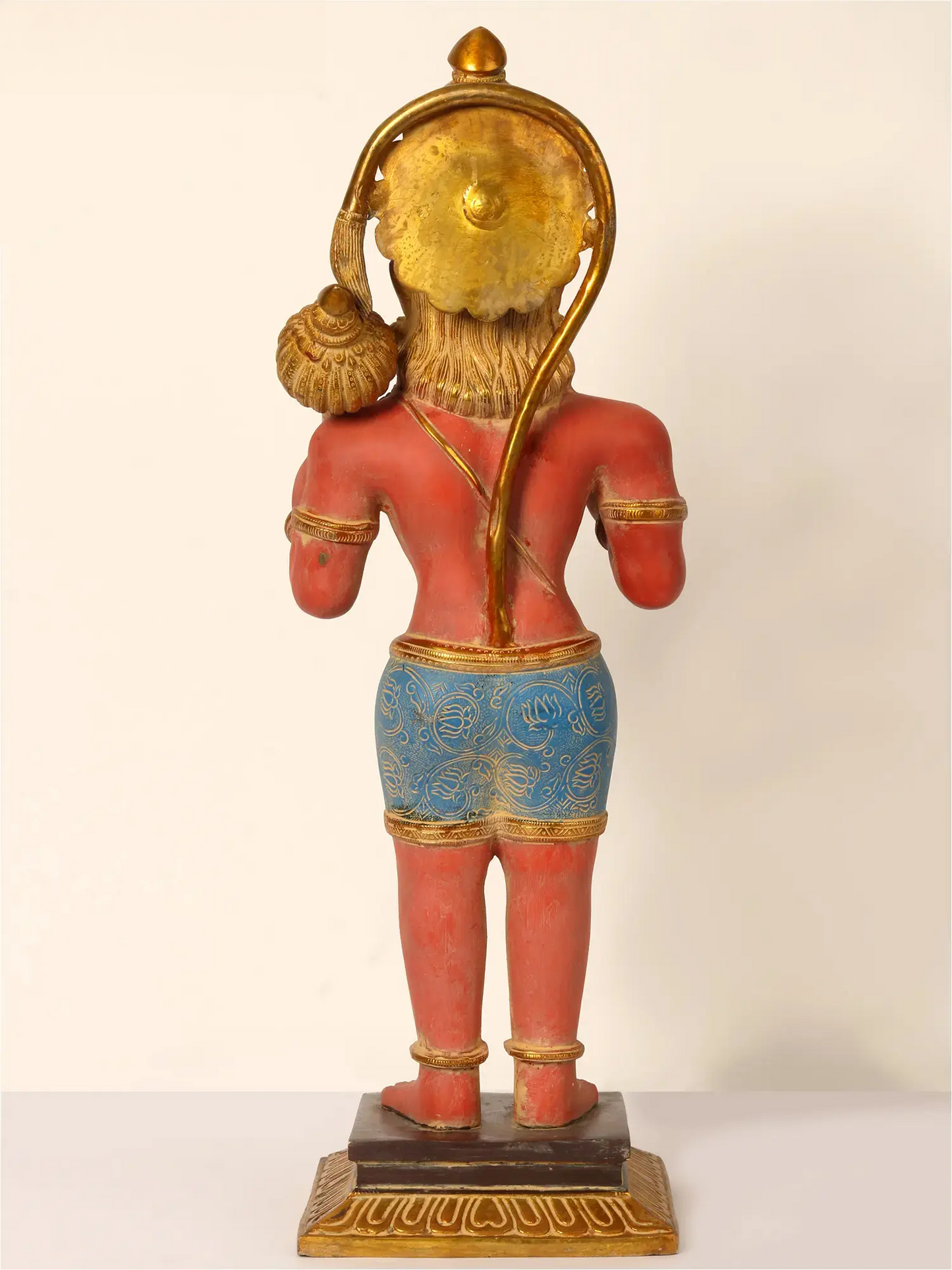 Brassaura® भगवान हनुमान आशीर्वाद मुद्रा में खड़े | हस्तनिर्मित पीतल की मूर्ति | ऊँचाई 23 इंच और वज़न 12.85 किलोग्राम