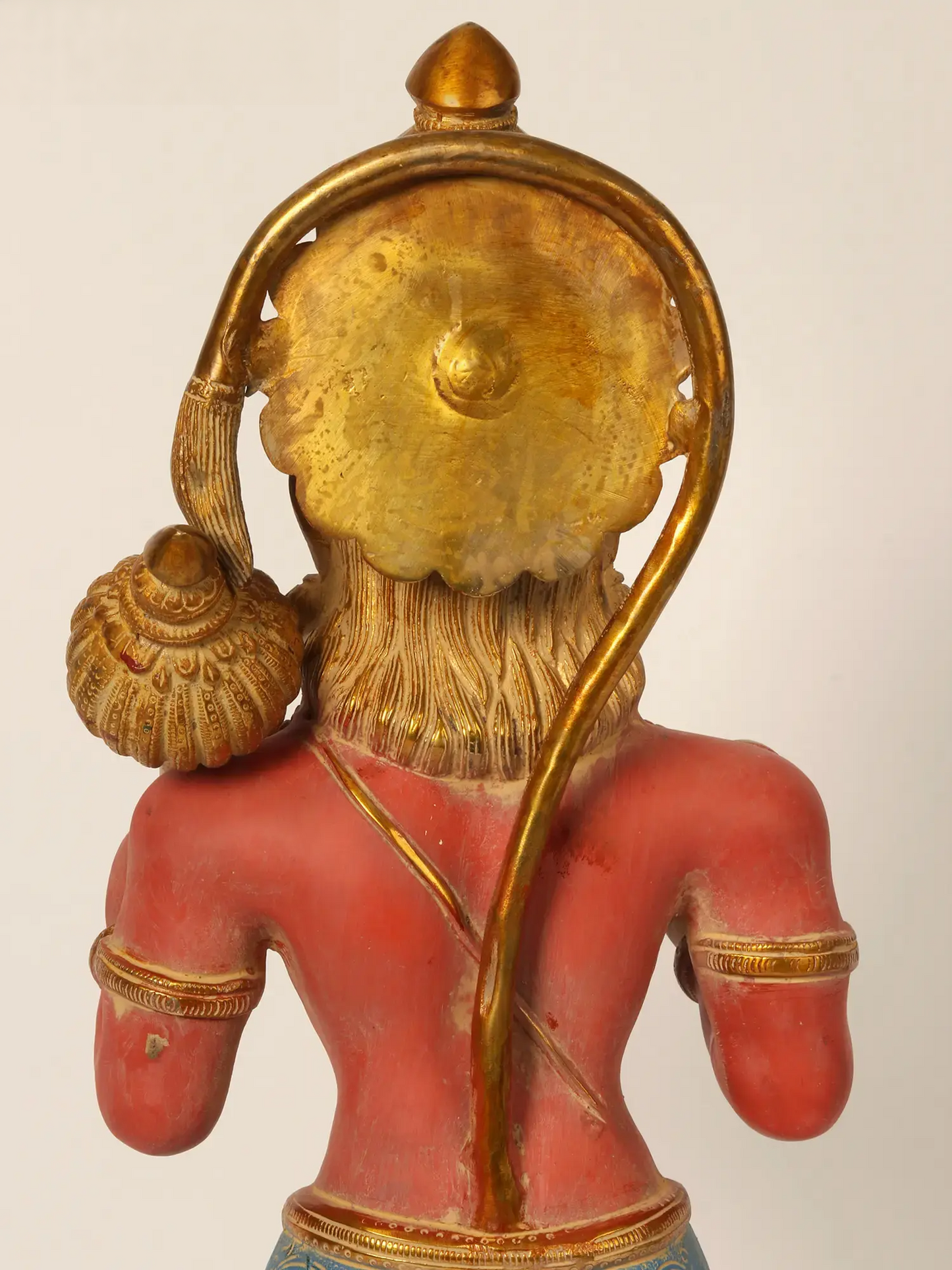 Brassaura® भगवान हनुमान आशीर्वाद मुद्रा में खड़े | हस्तनिर्मित पीतल की मूर्ति | ऊँचाई 23 इंच और वज़न 12.85 किलोग्राम