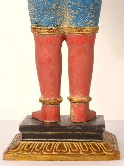 Brassaura® भगवान हनुमान आशीर्वाद मुद्रा में खड़े | हस्तनिर्मित पीतल की मूर्ति | ऊँचाई 23 इंच और वज़न 12.85 किलोग्राम