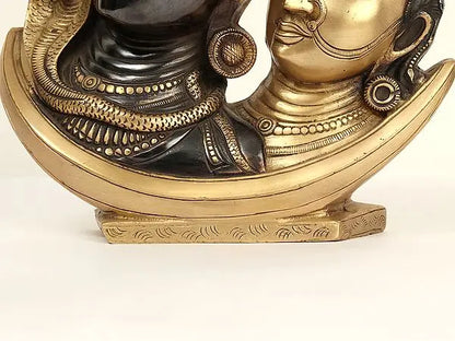 Brassaura® Brass Shiv Parvati Modern Art Sculpture | Height 9.5 Inches & Weight 4.52 kg
