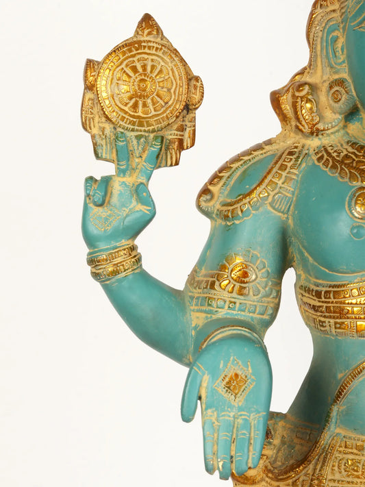 Estátua de Latão Brassaura® Lord Balaji com Acabamento Pintado à Mão | 33 Polegadas de Altura e 20,65 kg de Peso